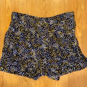 Navy and yellow patterned shorts